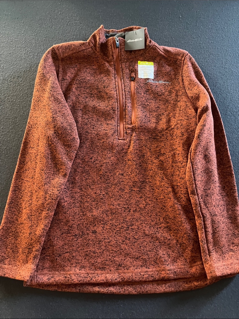Eddie Bauer Men’s Zip-Up Sweater - Rust Heather
